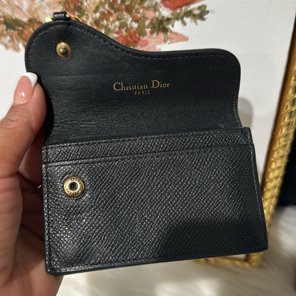 🖤Dior Saddle Bloom Card Holder Black Goatskin - Picture 9 of 17